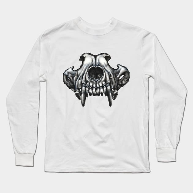 Wolf Skull Long Sleeve T-Shirt by brittney_taylor13